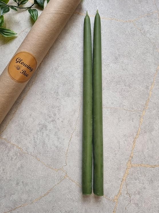 Beeswax Taper Dinner Candles pk 2
