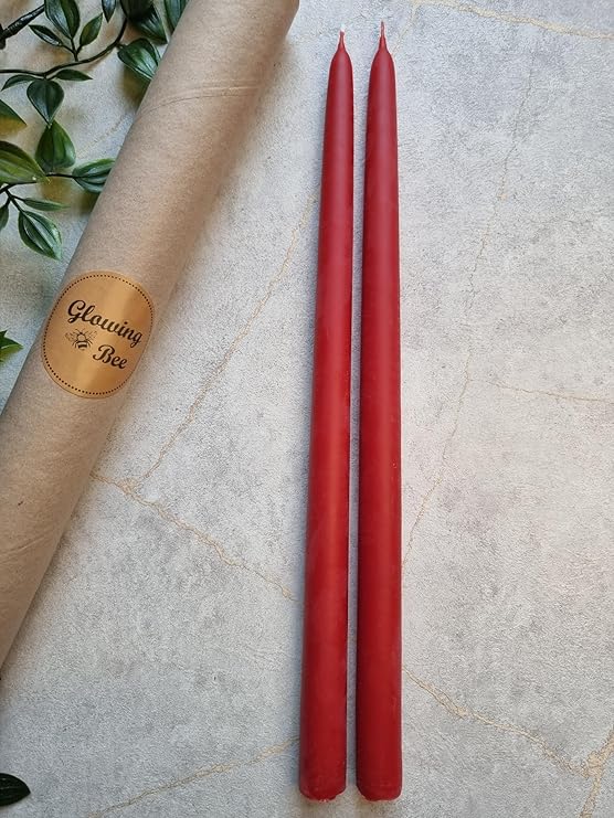 Beeswax Taper Dinner Candles pk 2