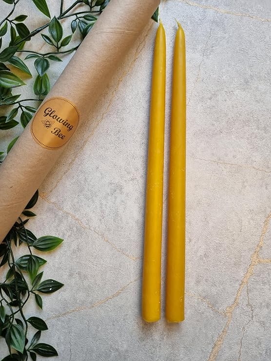 Beeswax Taper Dinner Candles pk 2