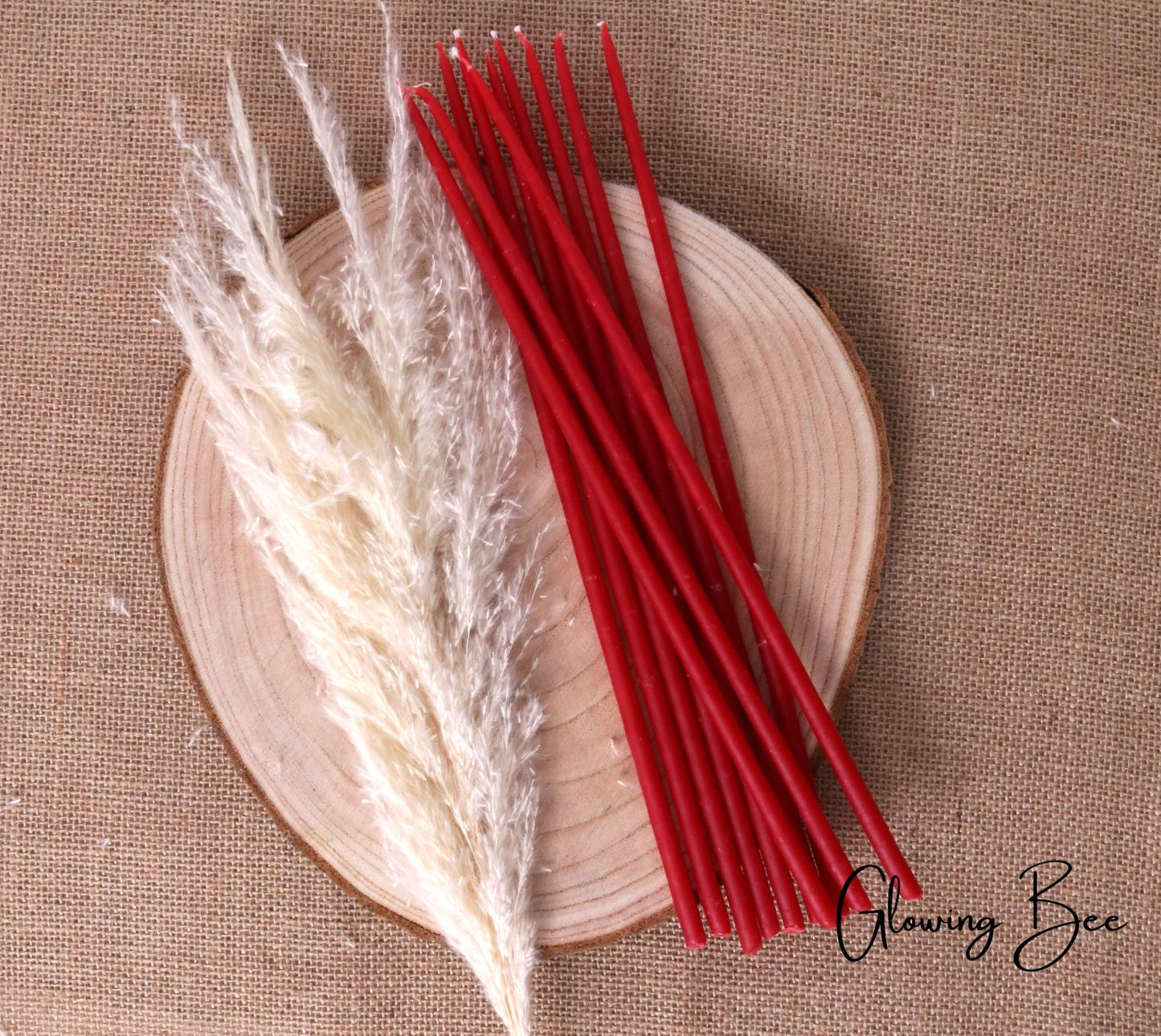 Thin Taper Beeswax Candles 10 pack