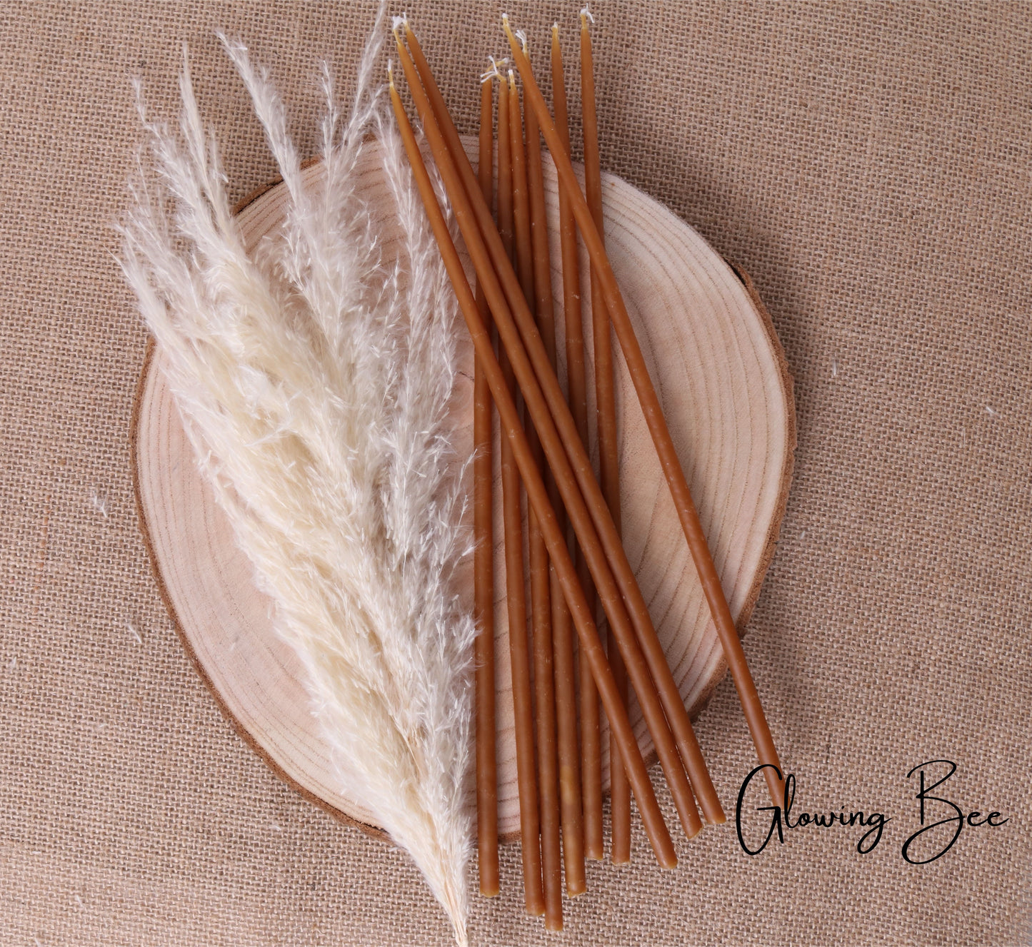 Thin Taper Beeswax Candles 10 pack